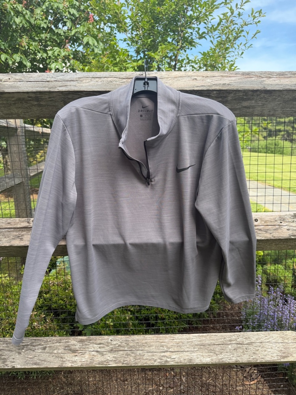 Nike Gray Quarter-Zip Dri-FIT Performance Pullover